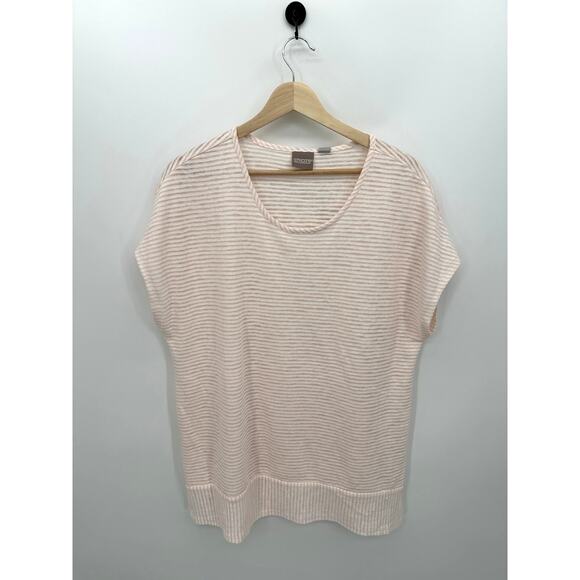 Chico's Shirt Women XL Shadow Stripe Mixed Tunic Knit Pattern Cottage Rose NWT - Picture 1 of 8